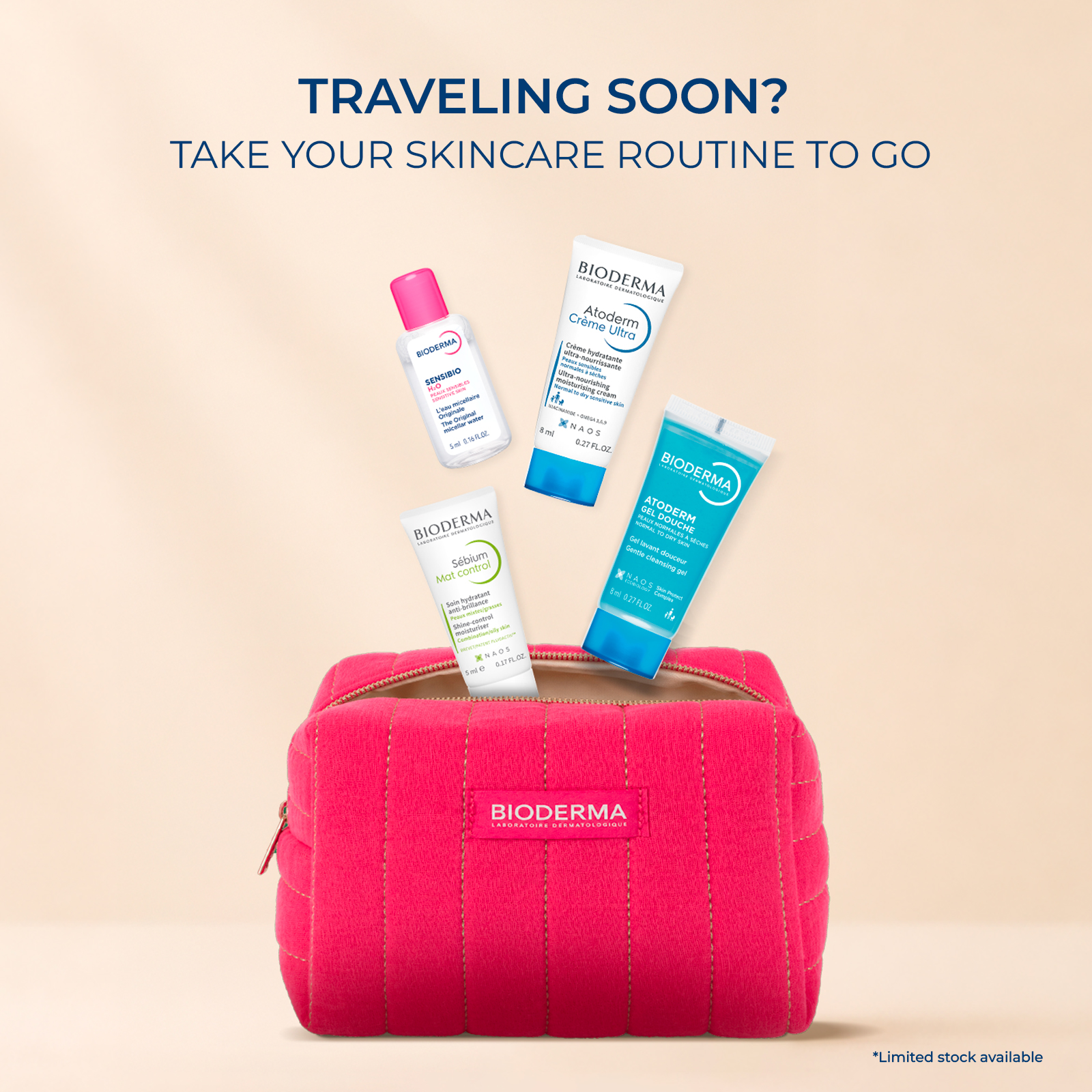 free 4-piece gift + travel pouch 