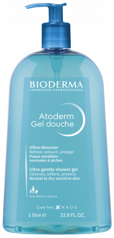 BIODERMA product photo, Atoderm Shower Gel 1L, cleanser for normal to dry sensitive skin, body wash