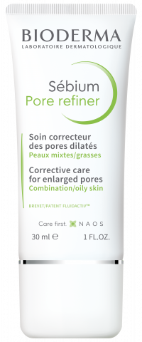 BIODERMA product photo, Sebium Pore Refiner 30ml, pore minimizing care for combination to oily skin
