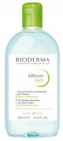BIODERMA product photo, Sebium H2O 500ml, cleansing makeup removing micellar water, combination to oily skin